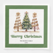 Merry Christmas Tree Leopard Print Napkins Custom! (正面)