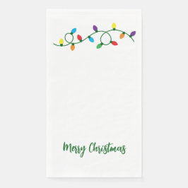 Merry Christmas Tree Lights Paper Guest Towels