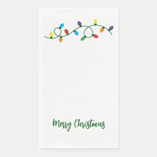 Merry Christmas Tree Lights Paper Guest Towels (正面)