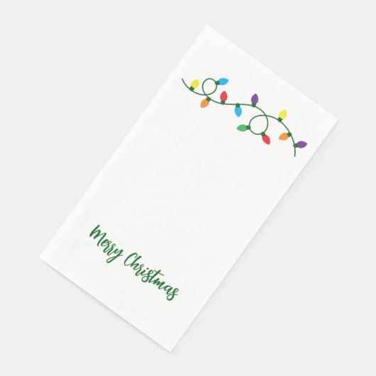 Merry Christmas Tree Lights Paper Guest Towels (コーナー)
