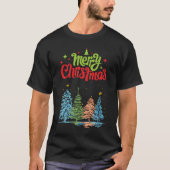 Merry Christmas Tree Men Black  Tシャツ (正面)