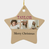 Merry Christmas Tree Ornament – Kid Photo And Name セラミックオーナメント (正面)