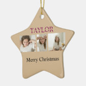 Merry Christmas Tree Ornament – Kid Photo And Name セラミックオーナメント (左)