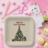 Merry Christmas Tree Paper Plate ペーパープレート (パーティー)