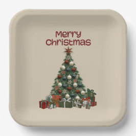 Merry Christmas Tree Paper Plate ペーパープレート
