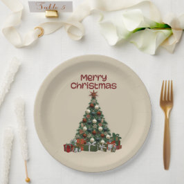 Merry Christmas Tree Paper Plate ペーパープレート