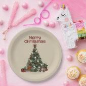Merry Christmas Tree Paper Plate ペーパープレート (パーティー)