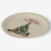 Merry Christmas Tree Paper Plate ペーパープレート (アングル)