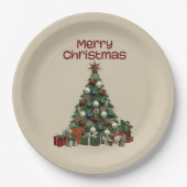 Merry Christmas Tree Paper Plate ペーパープレート (正面)