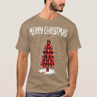 Merry Christmas Tree Red Buffalo Plaid Xmas Pajama Tシャツ