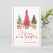 Merry Christmas Tree Red Holiday Card シーズンカード (スタンド正面)