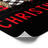 Merry Christmas Tree Shirts Funny Leopard Plaid Pr ポスター (角)