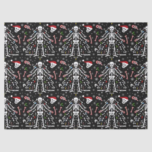 Merry Christmas Tree Skeleton Pattern 薄葉紙 (正面)