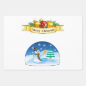 Merry Christmas Tree Snowman  ラッピングペーパーシート (正面2)