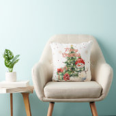 Merry Christmas Tree Snowman and Presents クッション (椅子)