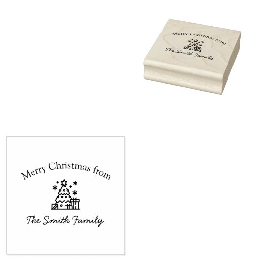 Merry Christmas Tree Stamp ラバースタンプ (押印)