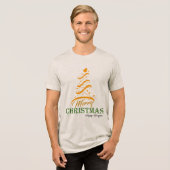 Merry Christmas Tree T-Shirt 🎅 Premium Bella+Canv トライブレンドＴシャツ (正面全面)