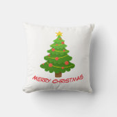 Merry Christmas Tree Throw Pillow クッション (正面)