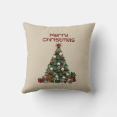 Merry Christmas Tree Throw Pillow クッション (裏面)