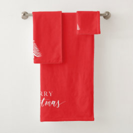 Merry Christmas Tree Towel Set Minimalist バスタオルセット