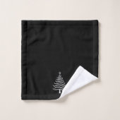 Merry Christmas Tree Towel Set Minimalist Black バスタオルセット (ウォッシュタオル)