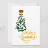 Merry Christmas Tree Watercolor Custom  招待状 (正面)