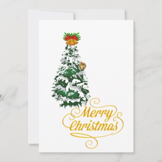 Merry Christmas Tree Watercolor Custom  招待状 (正面)