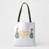Merry Christmas Tree Watercolor Custom mug トートバッグ (正面)