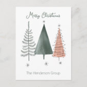 Merry Christmas Trees Business Company QRコード ポストカード (正面)