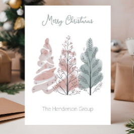 Merry Christmas Trees Business Company QRコード ポストカード