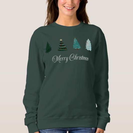 Merry Christmas Trees Sweatshirt スウェットシャツ (正面)