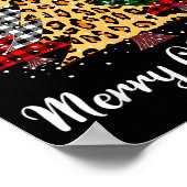 Merry Christmas Trees With Buffalo Plaid & Leo ポスター (角)