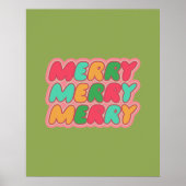 Merry Christmas Trendy Wall Art Poster ポスター (正面)