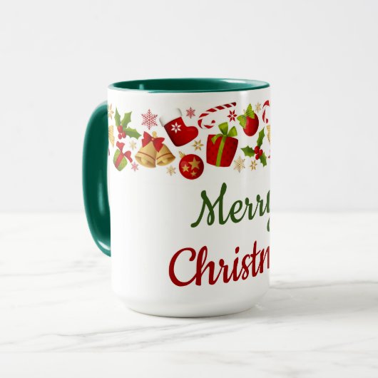 Merry Christmas Trimmings マグカップ (正面左)