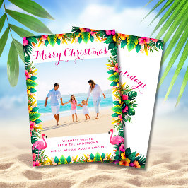 Merry Christmas Tropical Coastal Photo シーズンカード