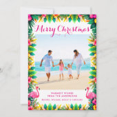 Merry Christmas Tropical Coastal Photo シーズンカード (正面)