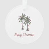 Merry Christmas Tropical Palm Trees Beach  オーナメント (正面)
