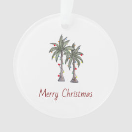 Merry Christmas Tropical Palm Trees Beach  オーナメント