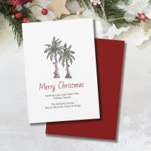 Merry Christmas Tropical Palm Trees Beach 