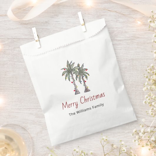 Merry Christmas Tropical Palm Trees Party   フェイバーバッグ (クリップ留めされた状態)