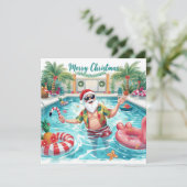 Merry Christmas Tropical Santa Summer Pool Party シーズンカード (スタンド正面)