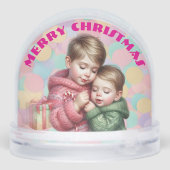 Merry Christmas Two Brothers Family Photo Pastel (裏面)
