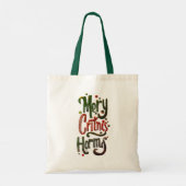 Merry Christmas Typography Canvas Tote Bag  トートバッグ (裏面)