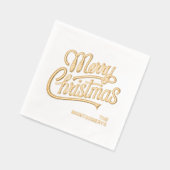 Merry Christmas Typography Foil Stamped Napkins 箔ナプキン (左)