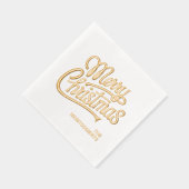Merry Christmas Typography Foil Stamped Napkins 箔ナプキン (右)