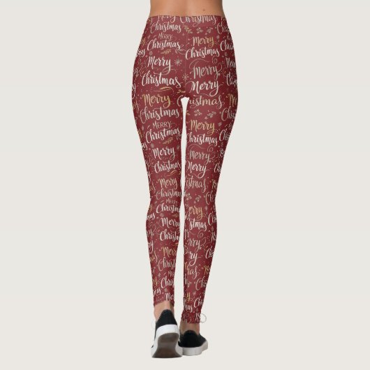 Merry Christmas Typography Leggings レギンス (裏面)