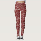 Merry Christmas Typography Leggings レギンス (正面)