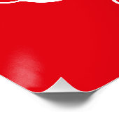 Merry Christmas Typography Light Red White ポスター (コーナー)