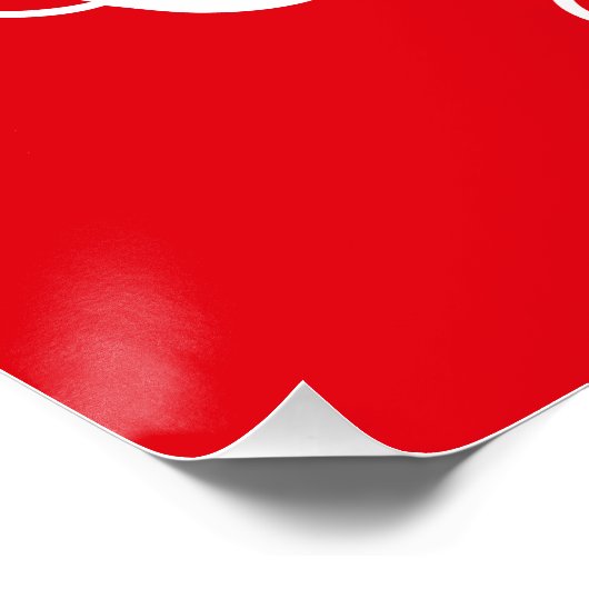 Merry Christmas Typography Light Red White ポスター (コーナー)