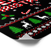Merry Christmas Ugly Sweater Candy Cane Men Women  ポスター (角)